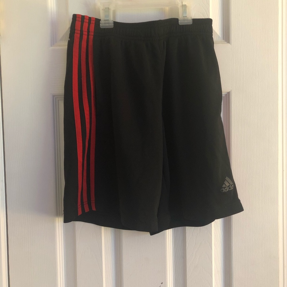 Boys’ Black and Red Adidas Climate Shorts